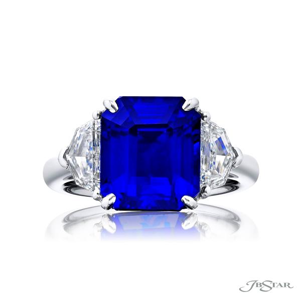 JB Star 3-Stone Radiant Cut Sapphire Ring